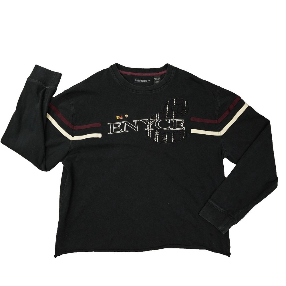 Vintage Enyce Graphic T Shirt Men's XXL Black Long Sleeve‎ Hip Hop Streetwear